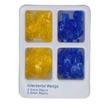 60Pcs Dental Wedge Elastic Rubber High Toughness Hygeian Tooth Seperator Fixing Wedges for Hospital
