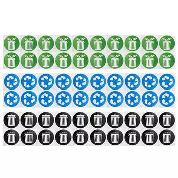 60Pcs/Set Circular Garbage Collection Identification Recycle Decal Dustbin Sticker