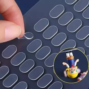 60pcs Transparent Mounting Putty, Traceless Acrylic Adhesive Tabs for Mystic Box Dolls & Office Use