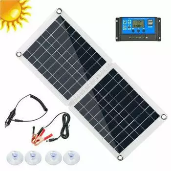 60W Dual USB Складная солнечная панель Комплект Моно Караван Лодка Кемпинг Зарядка 20