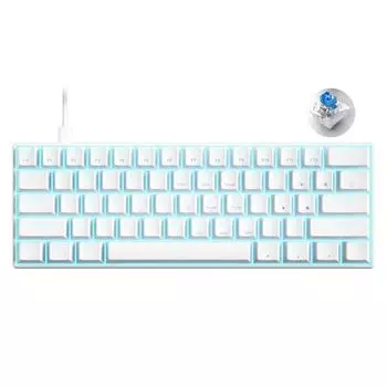 61 клавиша 60% игровая механическая клавиатура с возможностью горячей замены Type-C игровая эргономичная клавиатура колпачки клавиш PBT для геймера B белый