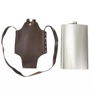 64oz Portable Hip Flask Whiskey Wine Pot Leather Cover Stainless-Steel Bottle Funnel Travel Tour Drinkware Wine Cup Flasks Gifts