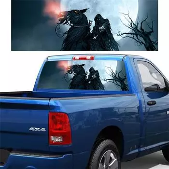 65 x 22 дюйма Grim Reaper на заднее окно, графическая тонирующая наклейка для грузовика, внедорожника Jeep
