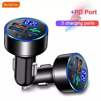 66 Вт 5-портовое быстрое зарядное устройство для телефона, 3,1 А USB-зарядное устройство для автомобиля, быстрая зарядка USB-адаптера для телефона, для iPhone 13 Pro Xiaomi Huawei Samsung