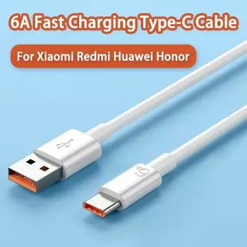 66 Вт 6A кабель USB Type C для быстрой зарядки для Xiaomi Redmi POCO Huawei Honor OPPO VIVO кабель USB C зарядное устройство для телефона USB-кабель 0.25m