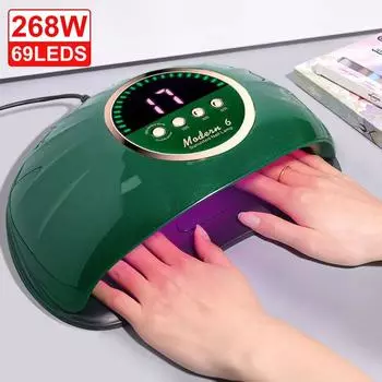 69LEDS Professional UV LED Nail Dryer Lamp for Drying All Nail Gel Polish Infrared Sensor Nail Lamp for Manicure Salon Tool us белый
