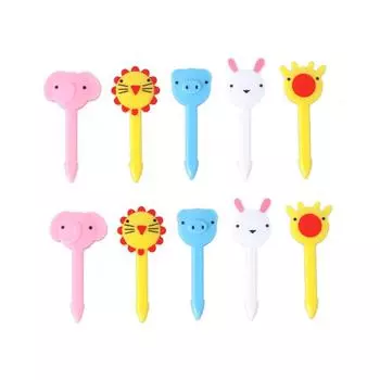 6/10PCS Mini Fruit Forks Cute Creative Cartoon Animal Food Fruit Picks Forks For Bento Lunch Box Accessory Decor Tool