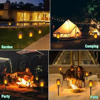 6-12Pack Solar Flame Torch Lights for Garden Decor Solar Lights Outdoor Garden Lights for Outside Decor Luces Solares Garden Art