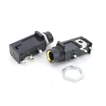 6,35 мм 3-контактный разъем питания PCB Panel Female Mount Audio Jack Соединительный кабель динамика Адаптер 1/4 дюйма 6,5 моно разъем Микрофон 5pcs