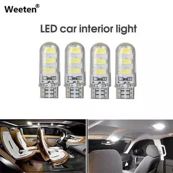 6/4/2/1 шт. T10 194 168 W5W 6 SMD 5730 Автомобильный светодиодный силиконовый корпус на танкетке номерного знака боковой указатель поворота 1Pcs зелёный
