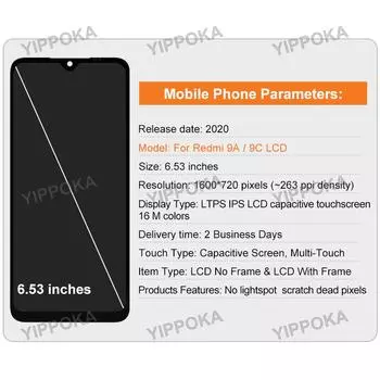 6,53 для Xiaomi Redmi 9A дисплей LCD M2006C3LG сенсорный экран дигитайзер сборка для Redmi 9C LCD M2006C3MG запасные части