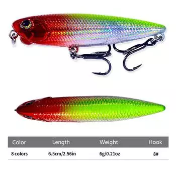 6.5 см 5.5G рыболовная приманка Pesca Floating Pencil Wobbler Top Water Fishing Lures Bass Surface Stickbait Walking Baits Iscas Artificiais
