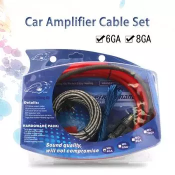6/8GA комплект кабелей для автомобильного усилителя 60AMP кабель питания сабвуфера проводка усилителя предохранительный провод монтажный кабель детали для модификации автомобиля 8 GA