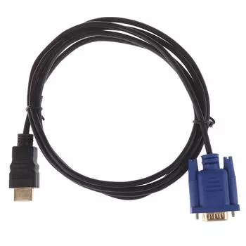 6-футовый золотой штекер HDMI к VGA Hd-15, 15-контактный кабель-адаптер, 1,8 м, 1080P
