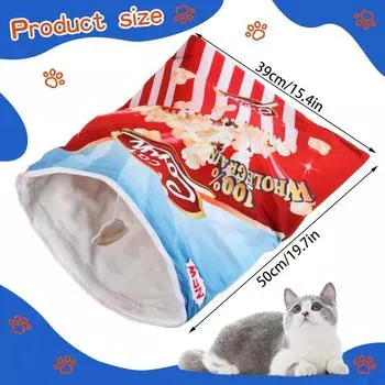 6 Halloween Gourmet Pattern Designs Cat Tunnel Toy, Cat Birthday Gift,Collapsible Interactive Cat Drill Bag Pet Toy небесно-голубой