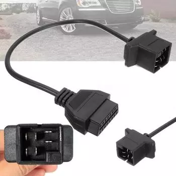 6-контактный диагностический разъем OBD1 - OBD2 для диагностического инструмента Chrysler OBD2, кабель-адаптер для сканирования кодов, автомобильные аксессуары чёрный