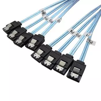 6-контактный MiniSAS на 4 SATA 3.0 кабель передачи данных с оплеткой для жесткого диска компьютера 4SATA; 0.5m