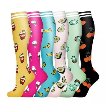 6 пар носков Fruit Set Pressure Calf, спортивные компрессионные носки для бега, велоспорта, походов S/M