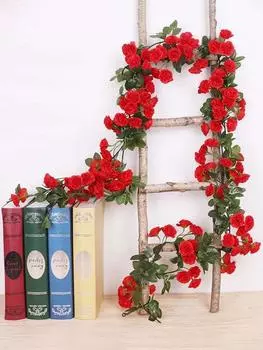 6 Pcs Artificial Flower Vine Hanging Rose 2.5m Ivy Garland Fake Rose Peony Vine for Home Wedding Office Party Hotel Garden Craft Art Decor разноцветный