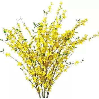 6 Pcs Spring Fake Forsythia Stems Artificial Orchids Flowers Silk Forsythia Branches Faux Yellow Flowers for Home Wedding Indoor Outdoor Decor жёлтый