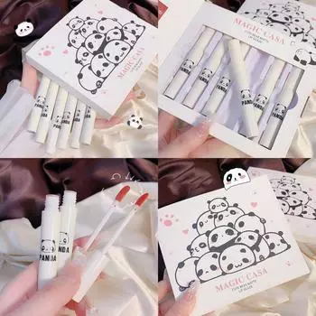 6 Pet Bear Lip Glaze Set Mist Velvet Matte Lipstick Gift Box Водостойкая, устойчивая к поту, антипригарная, красная, сексуальная, земляная помада