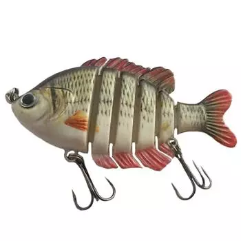 6 Segments Crankbait Fishing Lure 9cm Bionic Crankbait Tackle Floating Wobble Hard Baits Plastic Slowly Sinking Topwater Bait LK004-06
