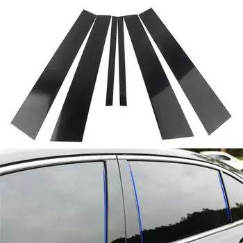 6 шт., черная стойка, крышка, обшивка двери, наклейка на окно для Honda Accord 2008-2012