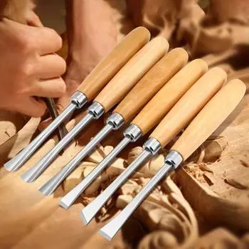 6 шт. DIY деревообрабатывающие резные долота, стальные инструменты для резьбы по дереву, новые долота по дереву