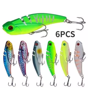 6 шт., длинная подводная приманка 7 см/20 г, имитирующая VIB 6PCS