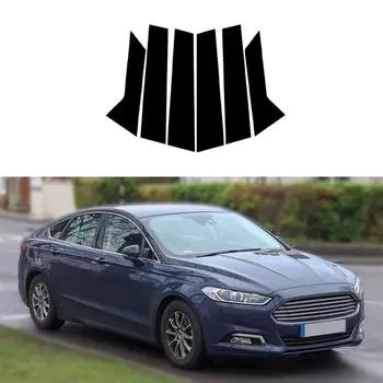 6 шт. для Ford Mondeo MK5/MK V/Ford Fusion 2014-2022, стойки автомобиля, глянцевая черная наклейка на молдинг двери, окна, 6 шт.