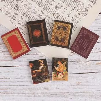6 шт./компл. 1/12 кукольный домик миниатюрная модель книги ноутбук кукольный дом мебель декор