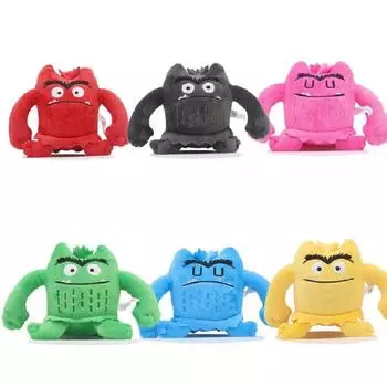 6 шт./компл., 6 цветов, Kawaii, цветная плюшевая кукла Monster, детская плюшевая игрушка Monster Color Emotion, мягкая игрушка для детей, подарки на день рождения 15cm