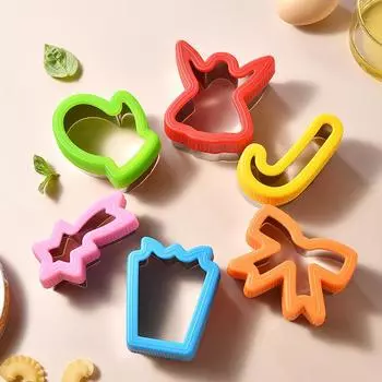 6 шт./компл. DIY креативная форма для выпечки тостов, форма для печенья из нержавеющей стали, инструмент для моделирования хлеба, бытовой инструмент для ручного прессования