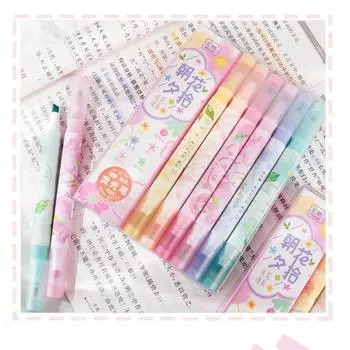 6 шт./компл. с двойной головкой, пастельный цвет, ароматный маркер Kawaii, канцелярские принадлежности, цветной маркер, школьные принадлежности, маркер, японские канцелярские принадлежности