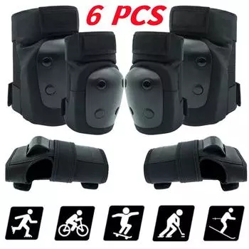 6 шт./компл., защита для катания на роликовых коньках, налокотники, наколенники, защита для запястий, защита для детей и взрослых, езда на скейтборде, BMX, велосипед, спортивное защитное снаряжение