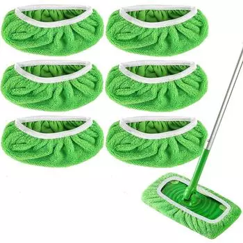 6 шт. Многоразовые влажные салфетки, совместимые со шваброй Swiffer Sweeper(Швабра в комплект не входит)
