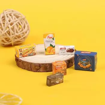 6 шт./набор 1/12 кукольный домик миниатюрный коробка для еды и напитков модель игрушки