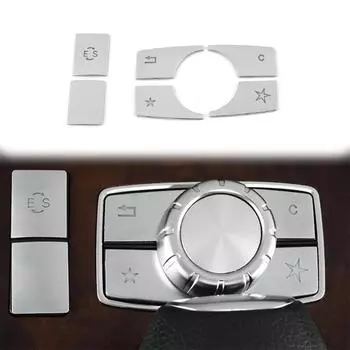 6 шт. Накладки на кнопки мультимедиа на центральной консоли для Mercedes Benz E Class W212
