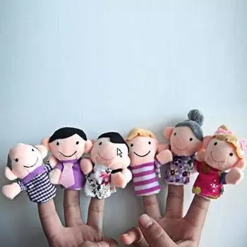 6 шт., пальчиковые куклы, игрушки, мультяшные плюшевые тканевые семейные пальчиковые куклы, реквизит для вечеринки, взаимодействие родителей и детей для мальчиков и девочек, праздничные подарки CHINA