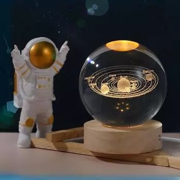 6 см 3D хрустальный шар хрустальная планета ночник лазерная гравировка глобус солнечной системы рождественский подарок на день рождения украшение для домашнего рабочего стола 6cm with base
