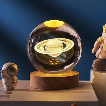 6 см 3D хрустальный шар хрустальная планета ночник с лазерной гравировкой глобус солнечной системы астрономия подарок на день рождения украшение для дома и рабочего стола