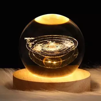 6 см 3D хрустальный шар лазерная резьба солнечная система глобус астрономия подарок на день рождения хрустальная планета ночник украшение для домашнего стола 6cm