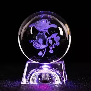 6 см цветной светящийся хрустальный шар 3D миниатюрная модель планет сфера стеклянный глобус украшение домашний декор подарок 6 CM