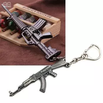 6 см мини-пряжка для ключей M4A1 AK47 кулон металлический брелок для ключей кулон подарок серебряный