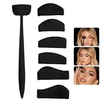6 в 1 Eyeshadow Crease Line Kit Beauty Makeup Gadget Портативный силиконовый трафарет для макияжа глаз Подводка для глаз Large