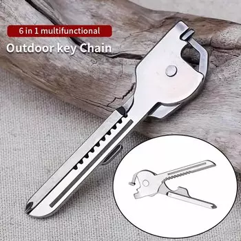 6 в 1 Utili Key Multi Tool Многоцелевой Карманный ключ-отвертка Многофункциональный многофункциональный инструмент для использования на открытом воздухе Гаджет Многофункциональный