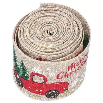 6 Yards Christmas Ribbon Cute Patterns Attractive Design 2 Colors Beautiful Practical DIY Wrapping льняной