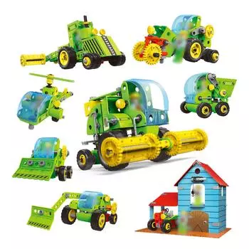 6in1 STEM Строительные игрушки Stem Игрушки для мальчиков Образование DIY Сборка Разборка Игрушки Ферма Яркий 117pcs разноцветный