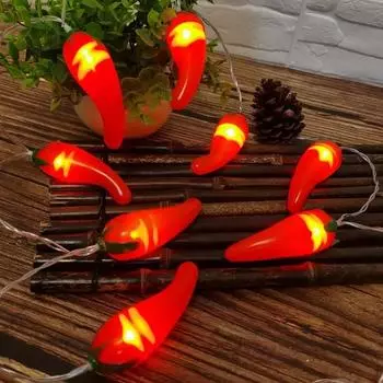 6M 40LED Chili String Lights Decor Shapped Light Indoor Chili String Lights на батарейках для рождественской вечеринки в спальне 614 1.5m 10leds battery красный