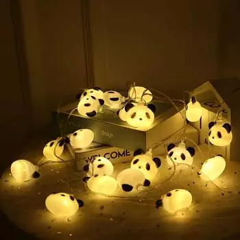 6M 40LEDS вечерние мультяшные панды украшения гирлянды для помещений аккумулятор USB свадьба рождество питание ночные огни вечеринка 820 1.5m 10leds battery